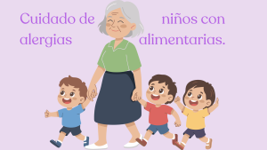 ABUELA CON TRES NIÑOS PEQUEÑOS DE LA MANO